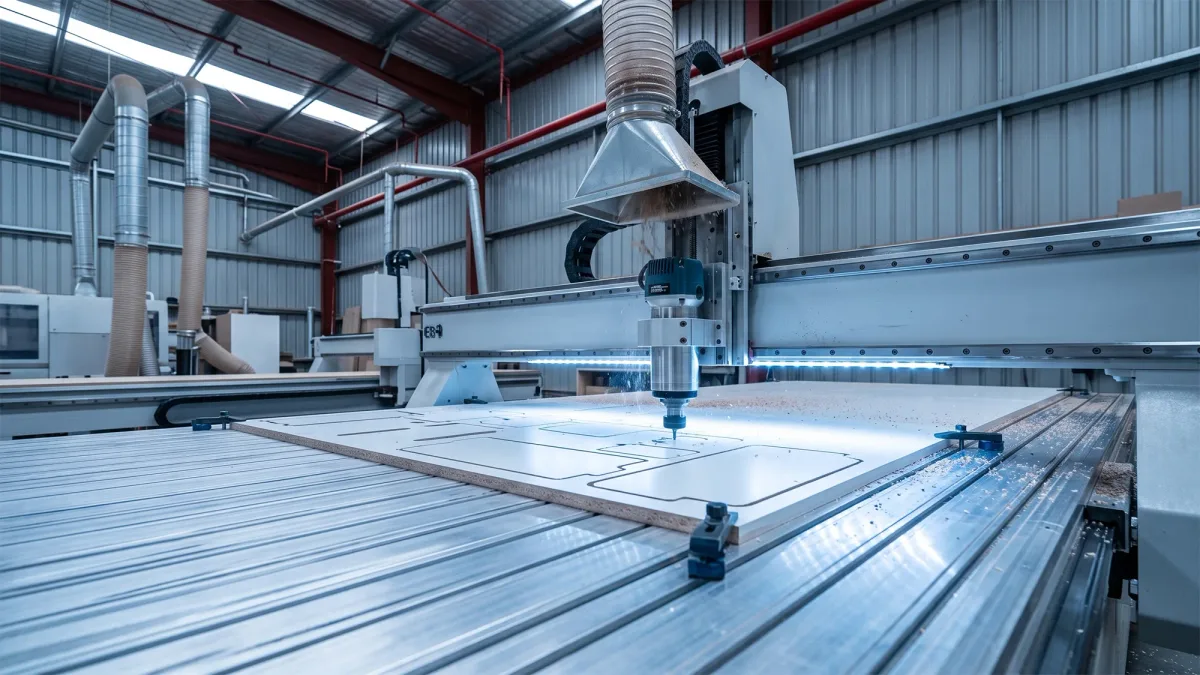 A New Age caravan being built on the factory floor